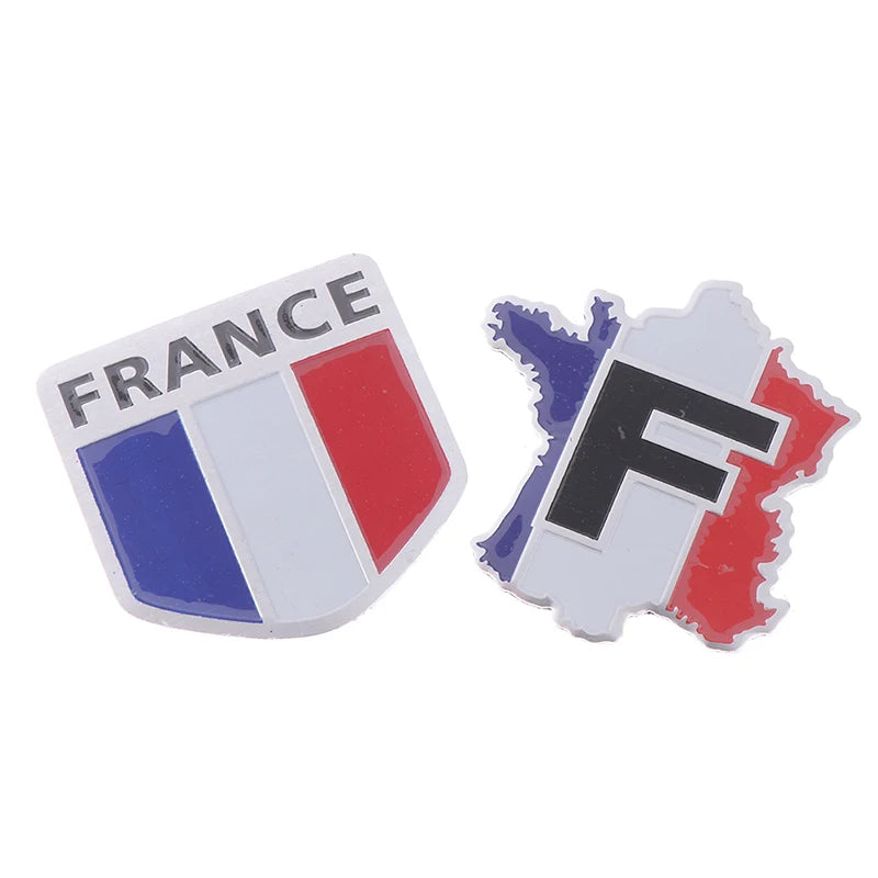 1Pc French flag logo emblem alloy badge car motorcycle decor stickers Oasis Select