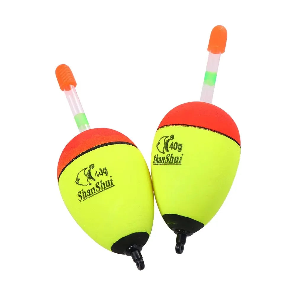 2/4/8Pcs EVA Float Fish Bait Luminous Rock Fishing Sea Fishing Foam Float Float Light Stick Fishing Float Fishing Bobber Oasis Select yellow 40g 2pcs