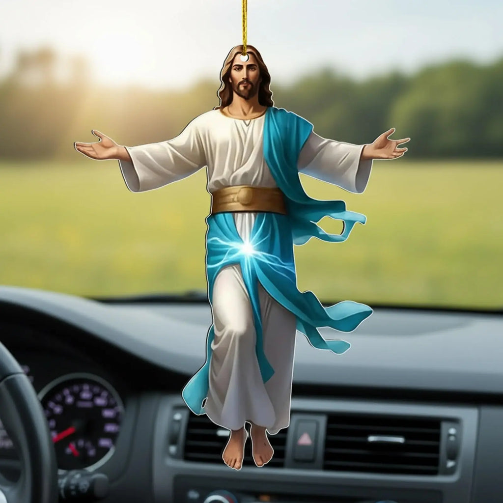 2D Acrylic Jesus Car Ornament | Faith Hanging Pendant Gift