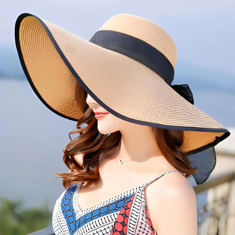 Summer Sun Hat Women Wide Brim UV Protection Fashion Sunshade Breathable Floppy Hat for Outdoor Travel Beach Oasis Select one size G