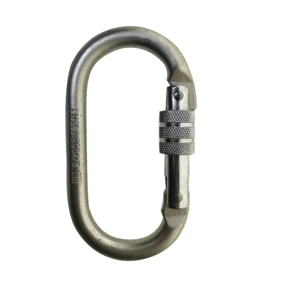 Alloy Steel Oval-Shape 25KN Rock Climbing Hiking Screw Locking Carabiner Keychain Spring Snap Clip Hooks Oasis Select