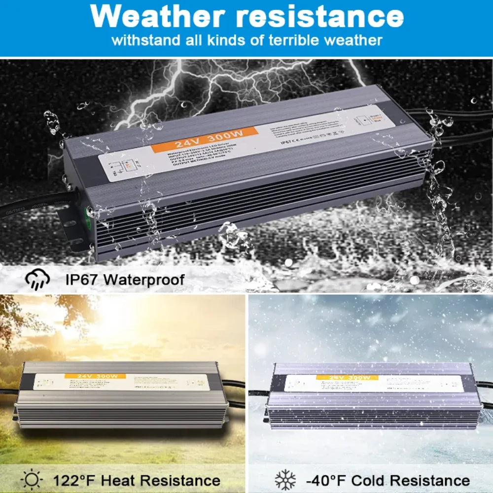 DC 12V 24V 50W Power Supply AC 220V IP67 Waterproof Transformers LED Driver 1A 3A 5A 10A 25A 12W 36W 50W 60W 100W 200W 300W 400W Oasis Select