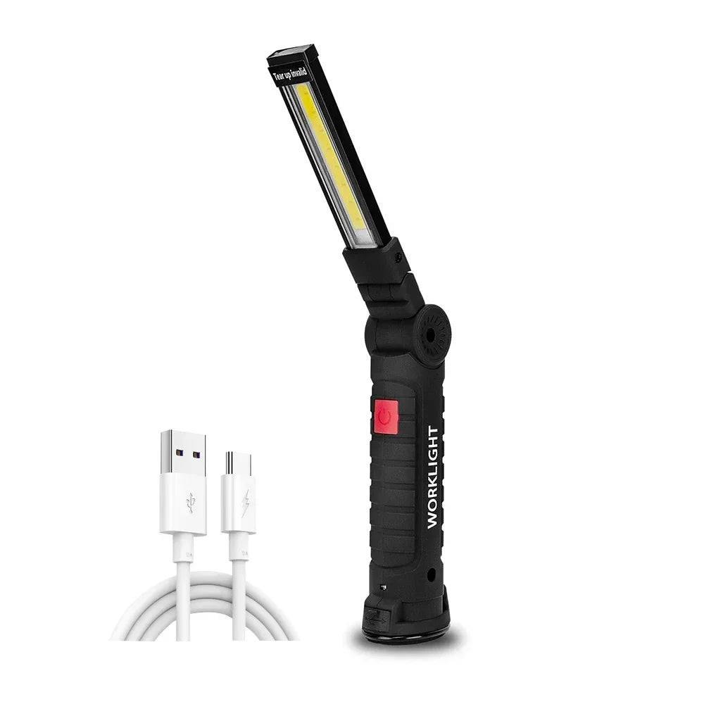 Rechargeable Camping LED Flashlight Work Light with Magnet and Hook IP64 Waterproof 5 Lighting Modes Suitable for Night Work Oasis Select
