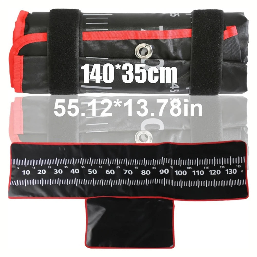 1Pcs Fishing Travel Unhooking Mat 140x35cm With Tape Measure For Predator Fishing Unhooking Mat Accessories Oasis Select