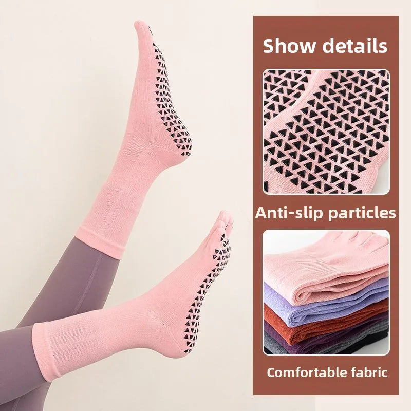 Yoga Socks Professional Non-slip Universal Indoor Sports Fitness Dance Socks Pure Cotton Sweat Absorbing Pilates Socks for Women Oasis Select