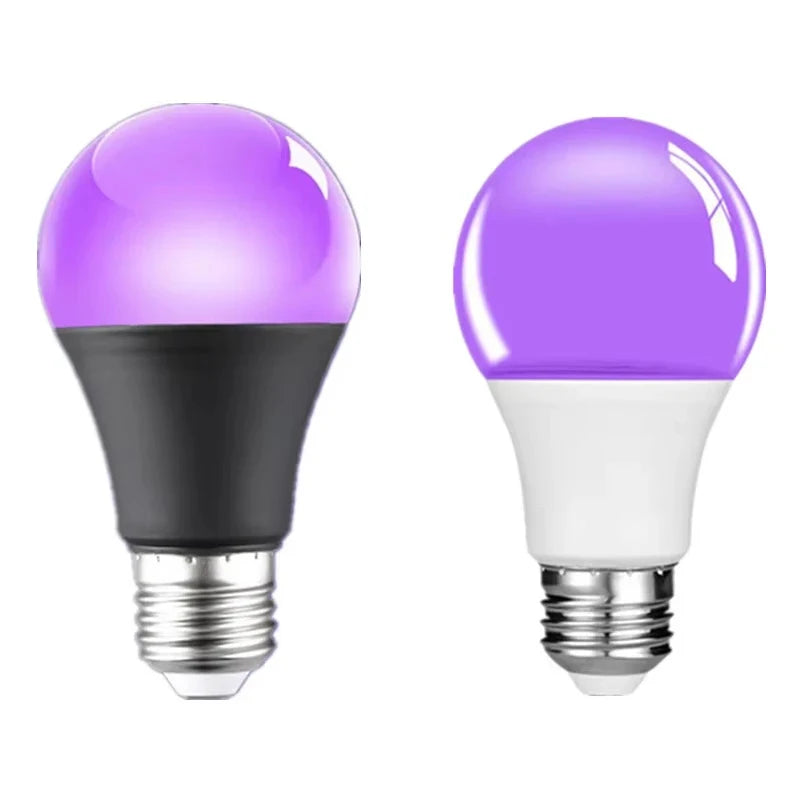 E27 9W UV Black Light Bulb 395nm LED Glow Party Decor