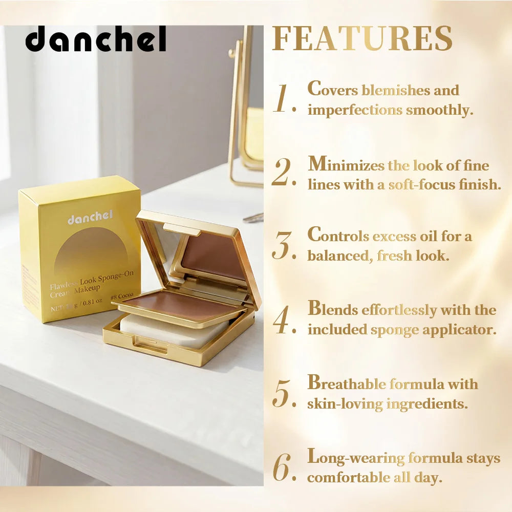 Flawless Cream Makeup Long Lasting Lightweight Texture Natural Coverage Foundation Cream Oil Control Moisturizing Base Makeup Oasis Select