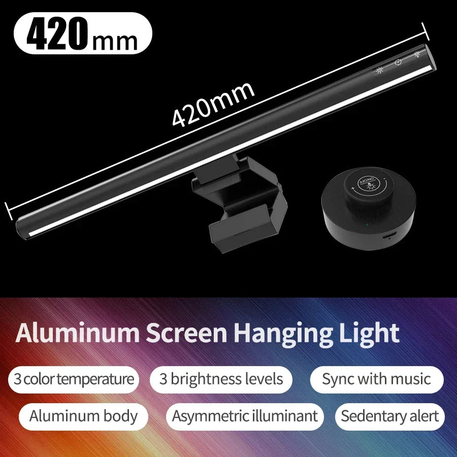 Monitor Light Bar with Wireless Remote, USB Computer Light with Stepless Dimming, No Screen Glare Monitor Lamp for Home Office Oasis Select 42CM