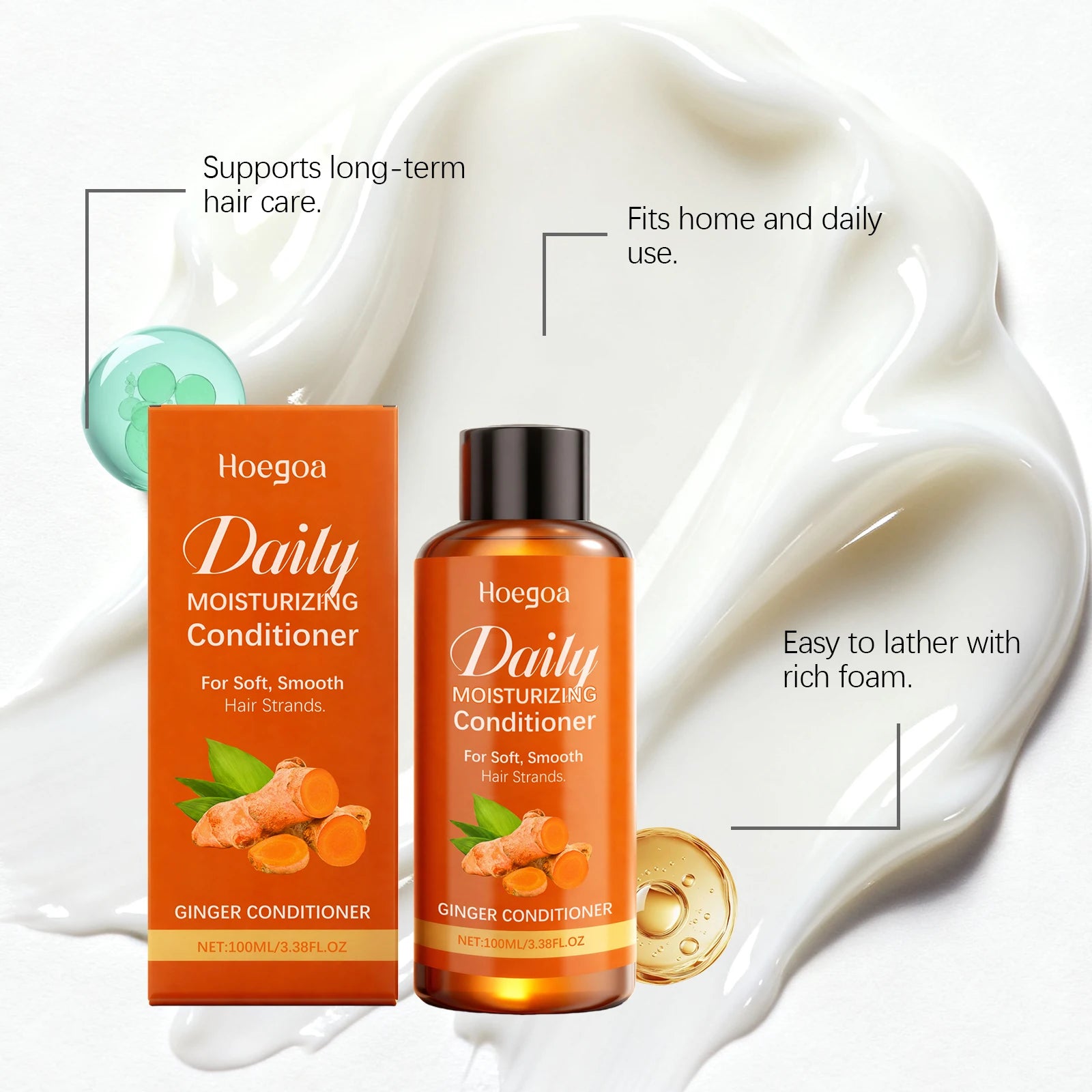 Ginger Shampoo Thicken Volumizing Shampoo Repair Damaged Hair Conditioner Anti Hair Loss Hair Regrowth Cleansing Scalp Hair Care Oasis Select