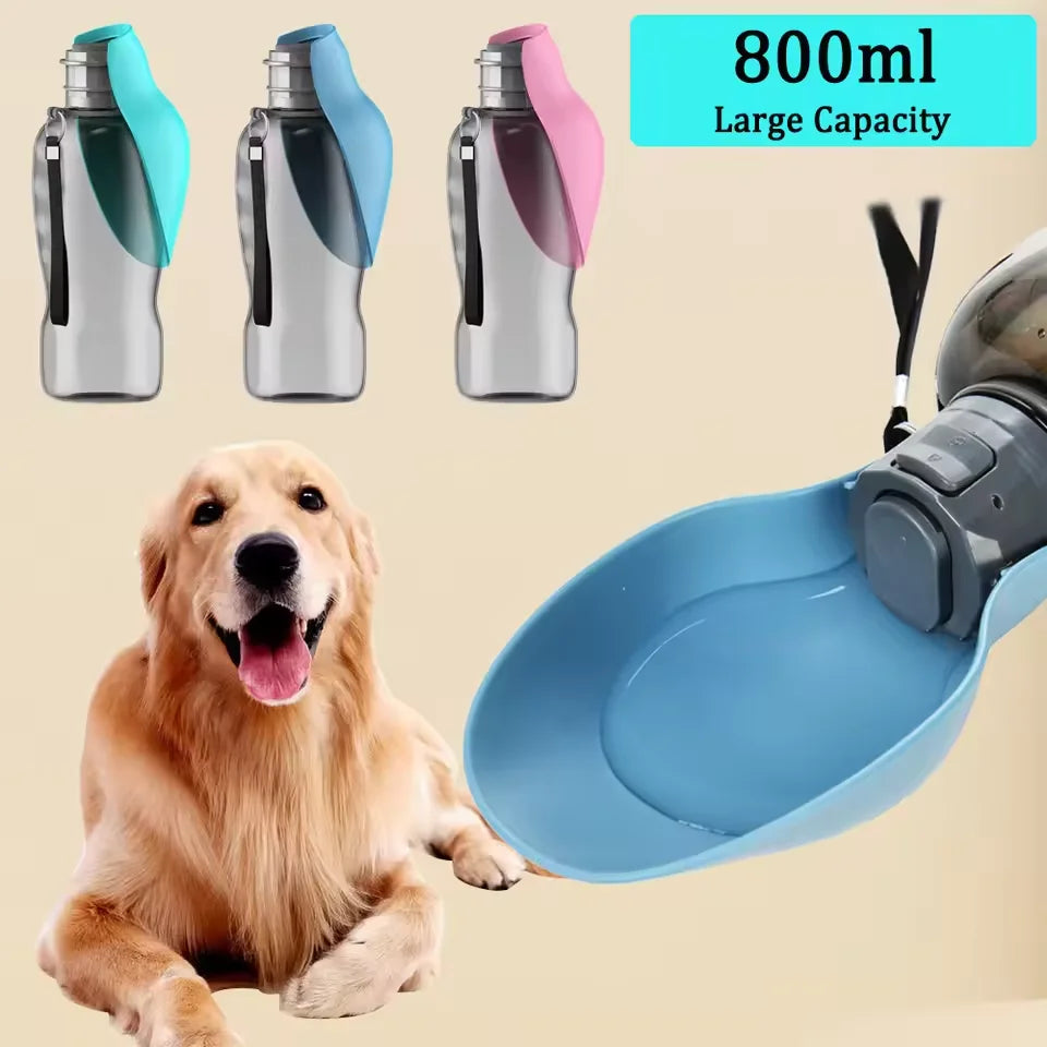 800ml large capacity dog outdoor pet water cup portable accompanying cup folding flip water feeder outdoor water bottle supplies Oasis Select