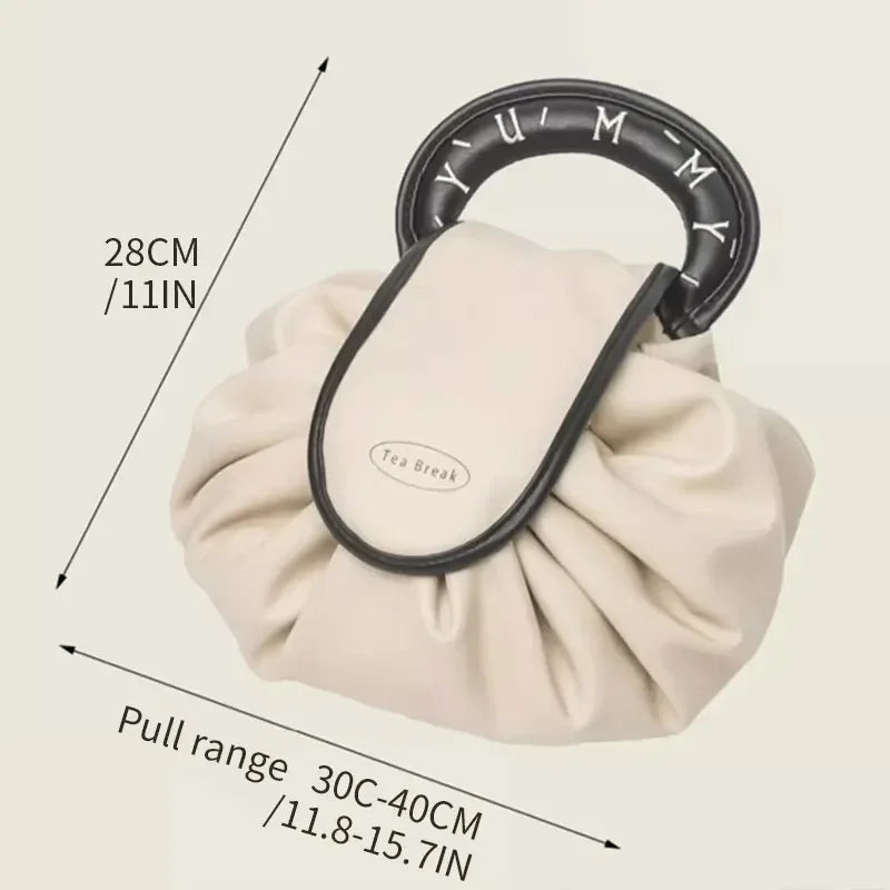 Travel Cosmetic Bag Drawstring Pull Out Large Capacity Cosmetic Brush Bag Women'S Travel Cosmetic Storage Bag With Handle Oasis Select