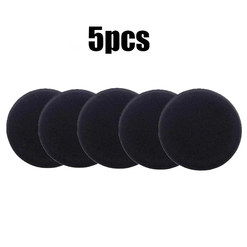 5/15pcs Car Detailing Sponge High Density Foam Applicator Pad Round Polishing Wiping Cleaning Tool For Auto Car Wash Supplies Oasis Select 5pcs Black