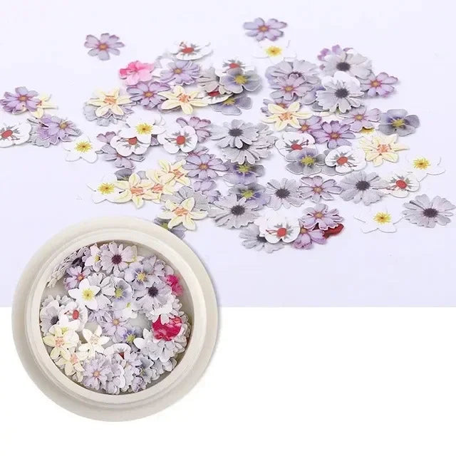 1/3/4Pcs Mixed-color Dried Flowers Resin Craft Dry Flowers Nail Art Decoration Natural Ultra-thin Mini Nail Flowers Oasis Select 07