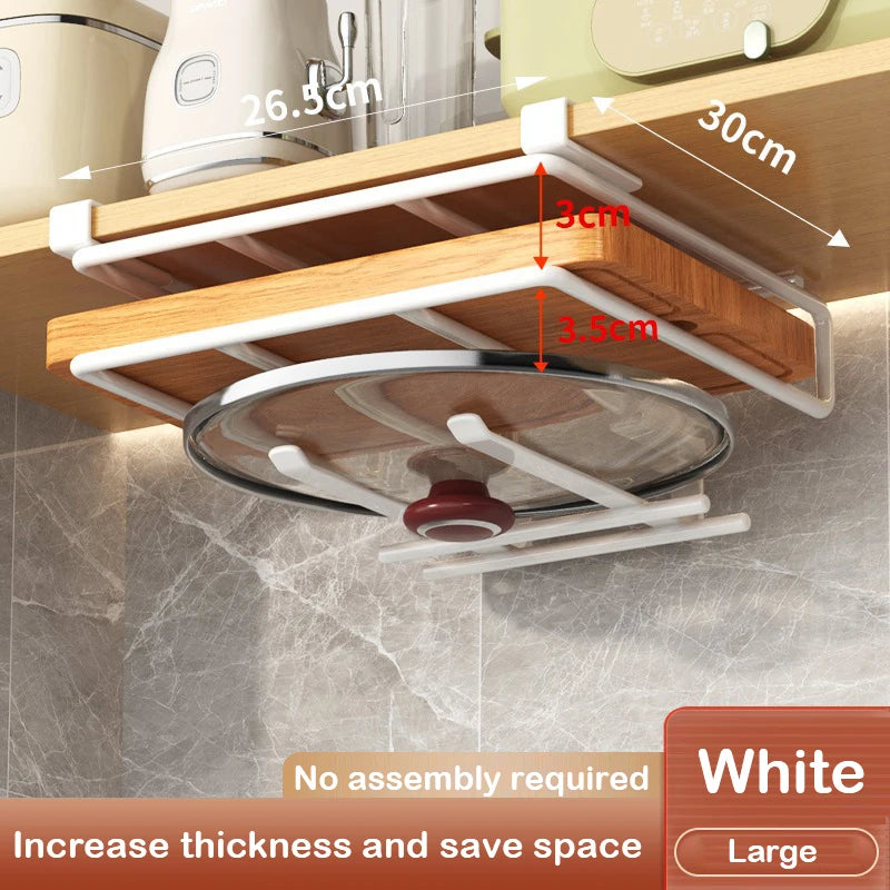 Under Cabinet Basket Shelf & Cutting Board Rack Organizer