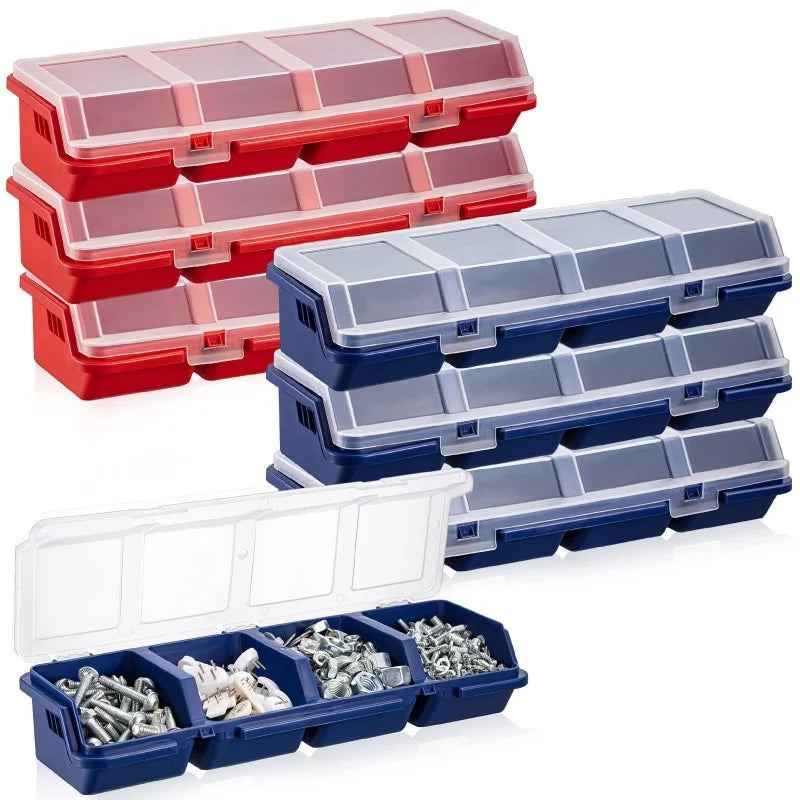 Plastic Tools Storage Box Bevel Connection with Cover Parts Screw Hardware Toolbox Jewelry Storage Case Components Sorting Tool Oasis Select