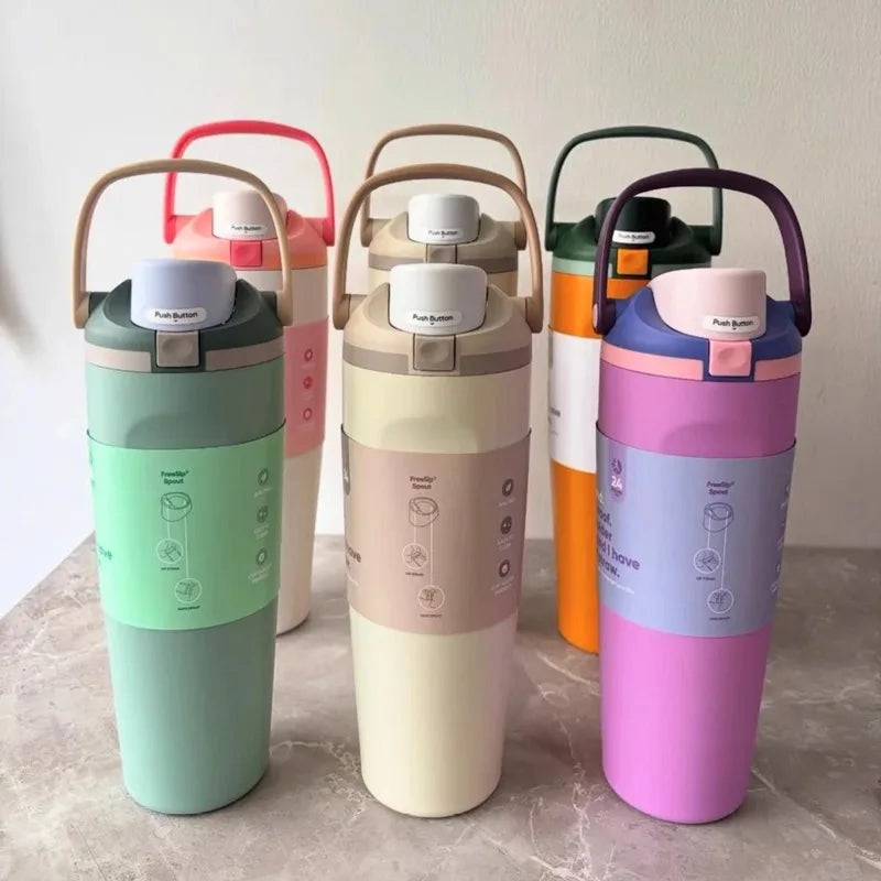 960ml Double-Wall Vacuum Insulated Cup with Handle - Leakproof Thermal Cup, Non-Slip Grip & Spill-Proof Lid Ideal Gift Oasis Select