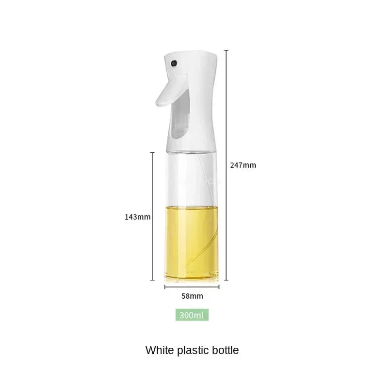 1PCS Black Transparent Kitchen Oil Bottle Cooking Oil Spray Olive Oil Bottle Fitness Barbecue Spray Oil Dispenser Household Oasis Select white 300ML