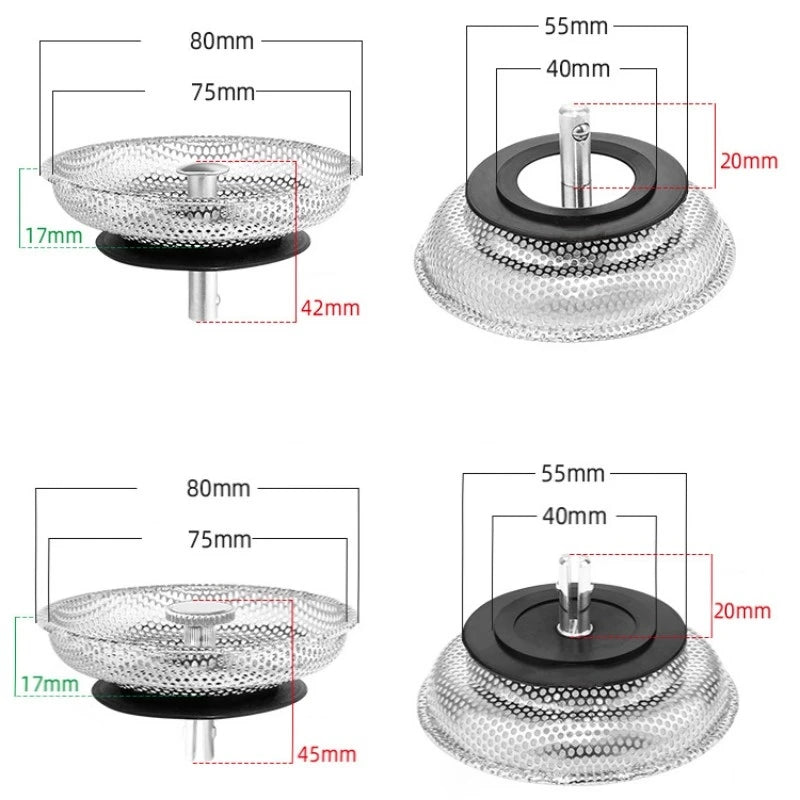 Waste Plug Sink Strainer Stainless Steel Basin Drain Filter Shower Floor Sewer Mesh Hair Catcher Kitchen Bathroom Accessories Oasis Select