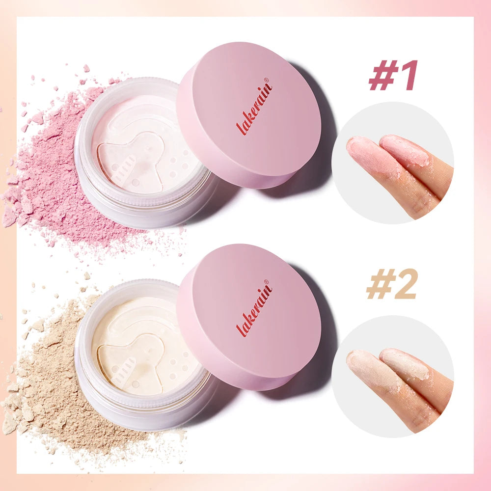 Setting Powder long-Lasting Matte Pink Finish Oil Control Makeup Fixation Removal Pore Modification Setting Cosmetics one size Oasis Select 2Colors