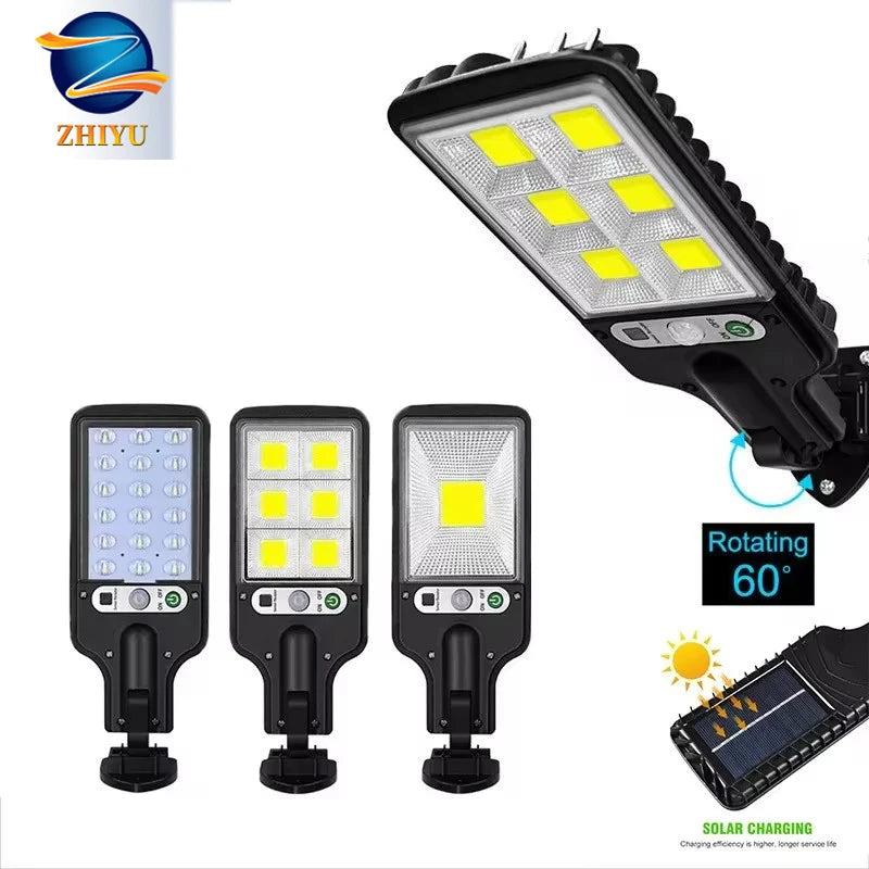 ZHIYU Solar COB LED Wall Light – PIR Sensor, 3 Modes, IP65