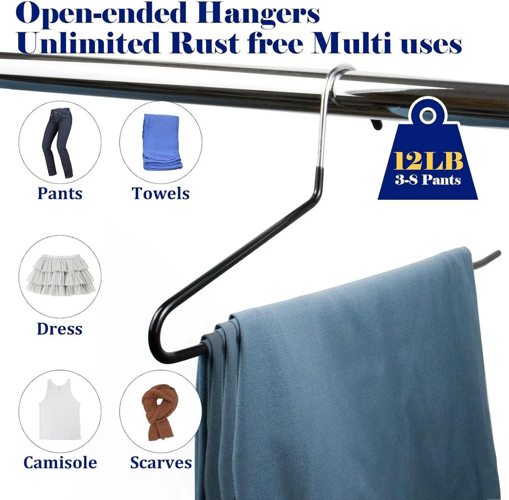 20/30pcs Pants Hangers Non-Slip, Heavy Duty Metal Trouser Racks Space Saving, Open Ended Jeans Hangers for Closet Organization Oasis Select