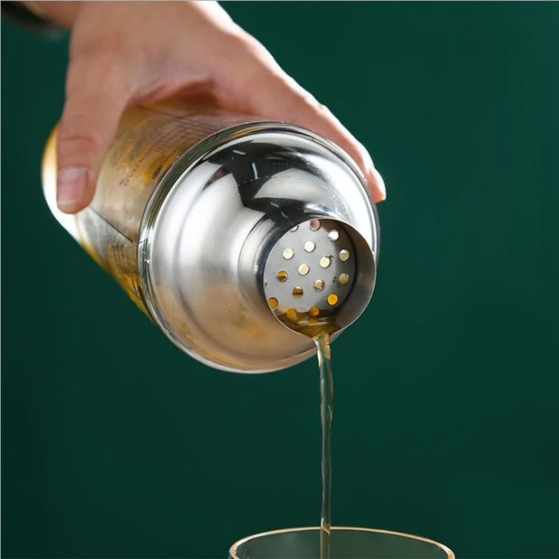 Glass Cocktail Shaker Martini Hand Shaker Cup with Scales 400/600ml Milk Tea Lemon Tea Wine Drink Shaker Mixer Bar Tool Oasis Select