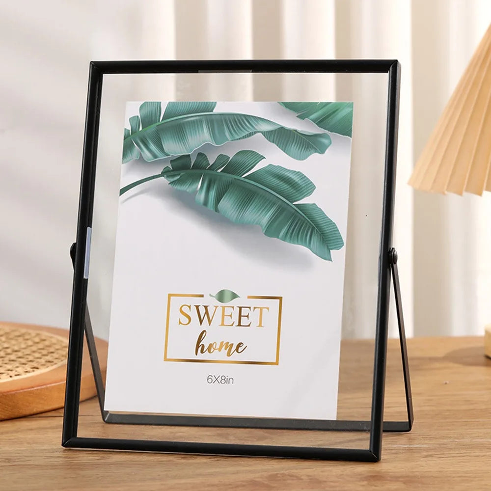 Nordic Metal Photo Frame 4–10 Inch | Acrylic Gold & Black
