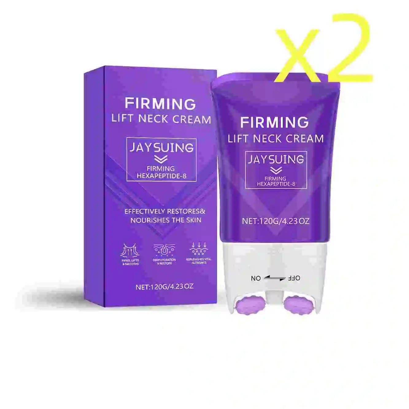 Neck Roller Cream Anti Wrinkle Tightening Eliminate Neck Lines Double Chin Moisturizing Firming Lifting Neck Revitalizing Cream Oasis Select 2x120g 120g