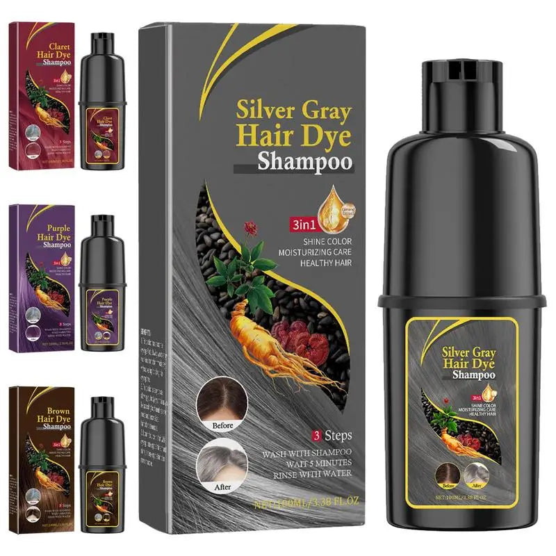 Hair Color Shampoo Black Hair Dye Covering White Hair Shampoo Hair Dye Shampoo Darkening Hair Shampoo Wine Red, Brown, Silver Oasis Select