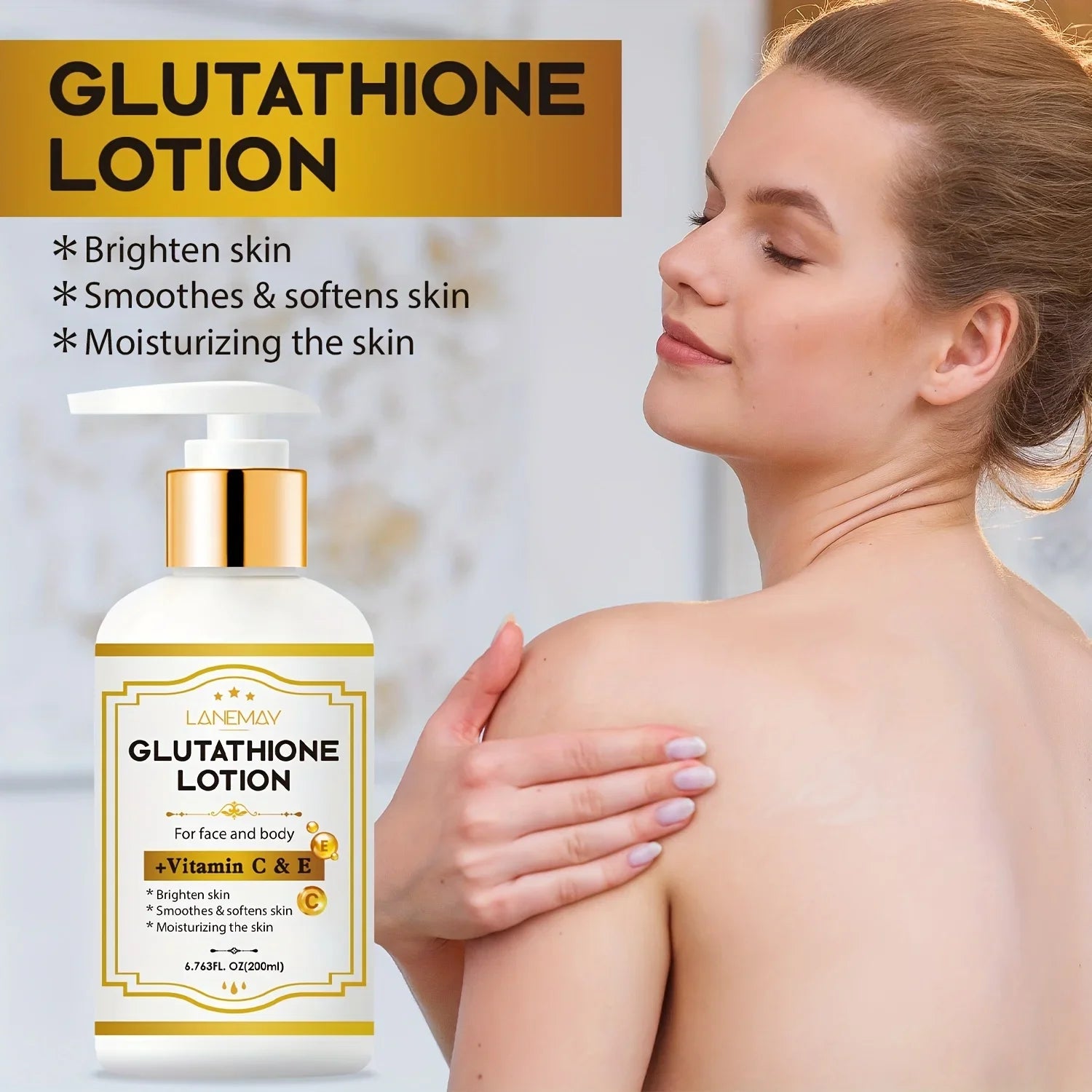 Glutathione Lotion Vitamin C & E – Brightening Body Moisturizer Body Brightening Lotion Oasis Select