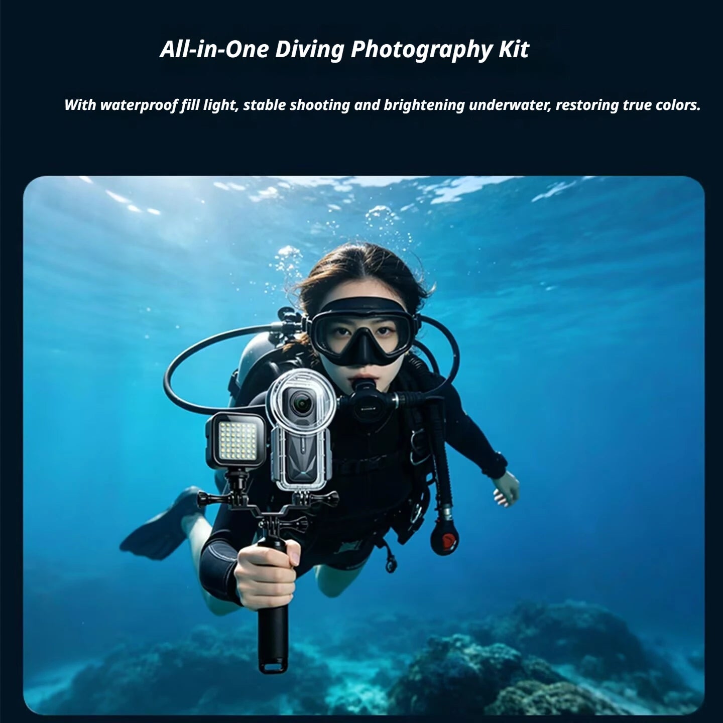 Seafrogs 50m Waterproof Housing for Insta360 X5 Dive Case