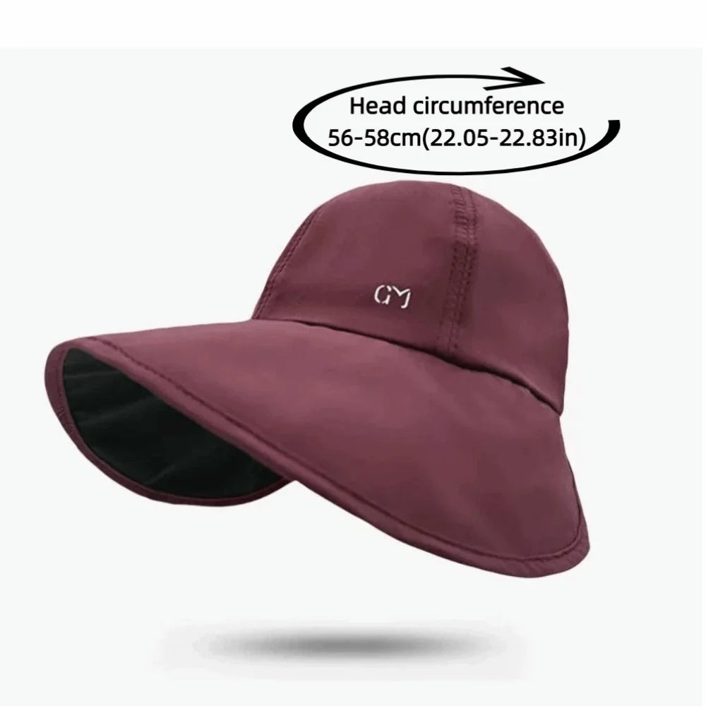 Fashion Wide Brim Women's Sun Hat Quick-drying Foldable Fisherman's Hat UV Protection Waterproof Cycling Cap Summer Outdoor Oasis Select