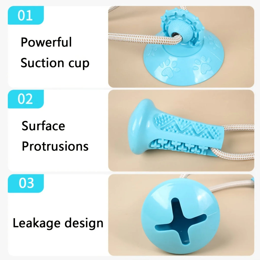 Dog Toy Suction Interactive Chew Toy Teeth Grinding Ball with Food Dispenser Boredom Buster Energy Expenditure Pet Supplies Oasis Select