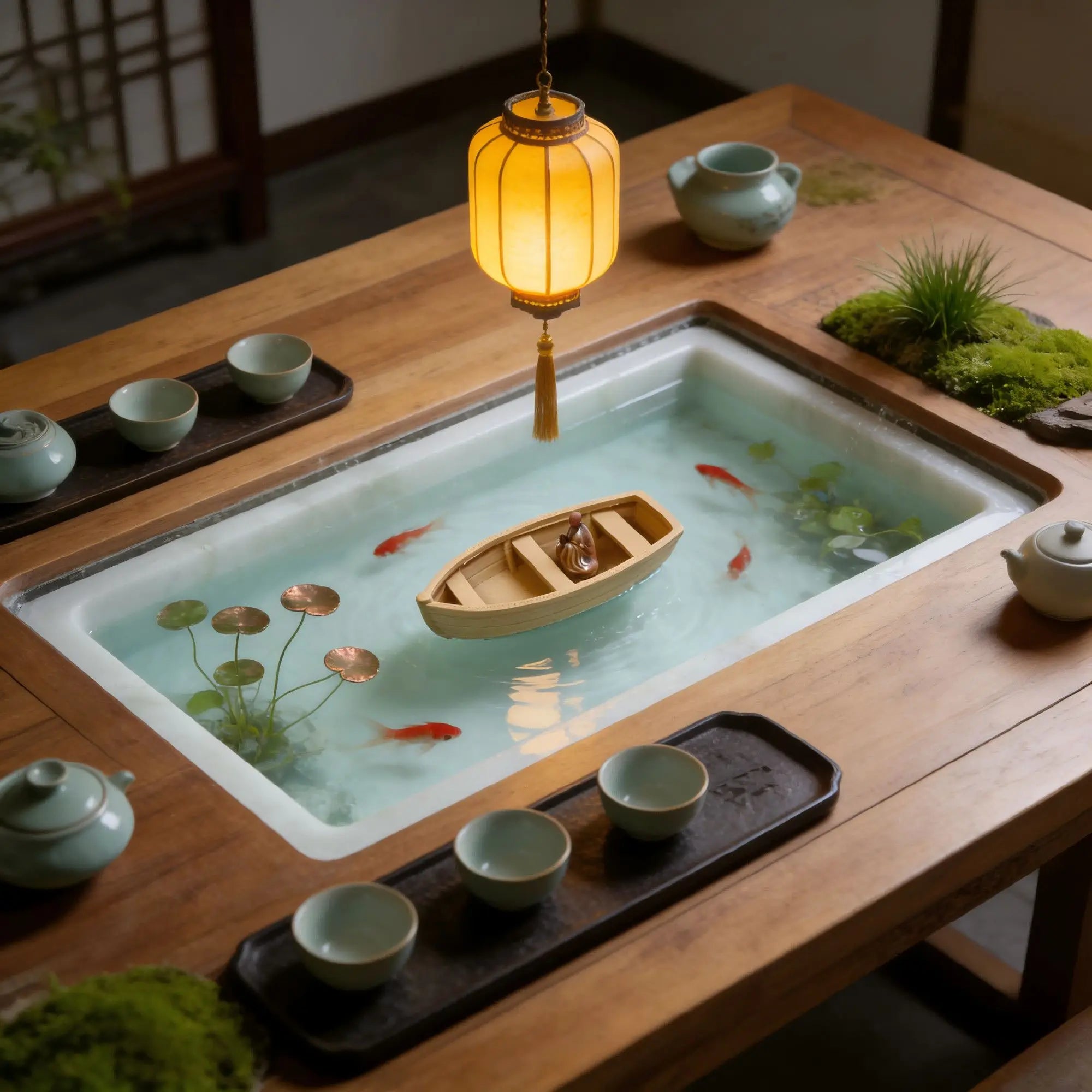 Floating Miniature Boat Micro Landscape Ornament Fish Tank Landscaping Special Home Living Room Desktop Mini Boat Ornament Decor Oasis Select