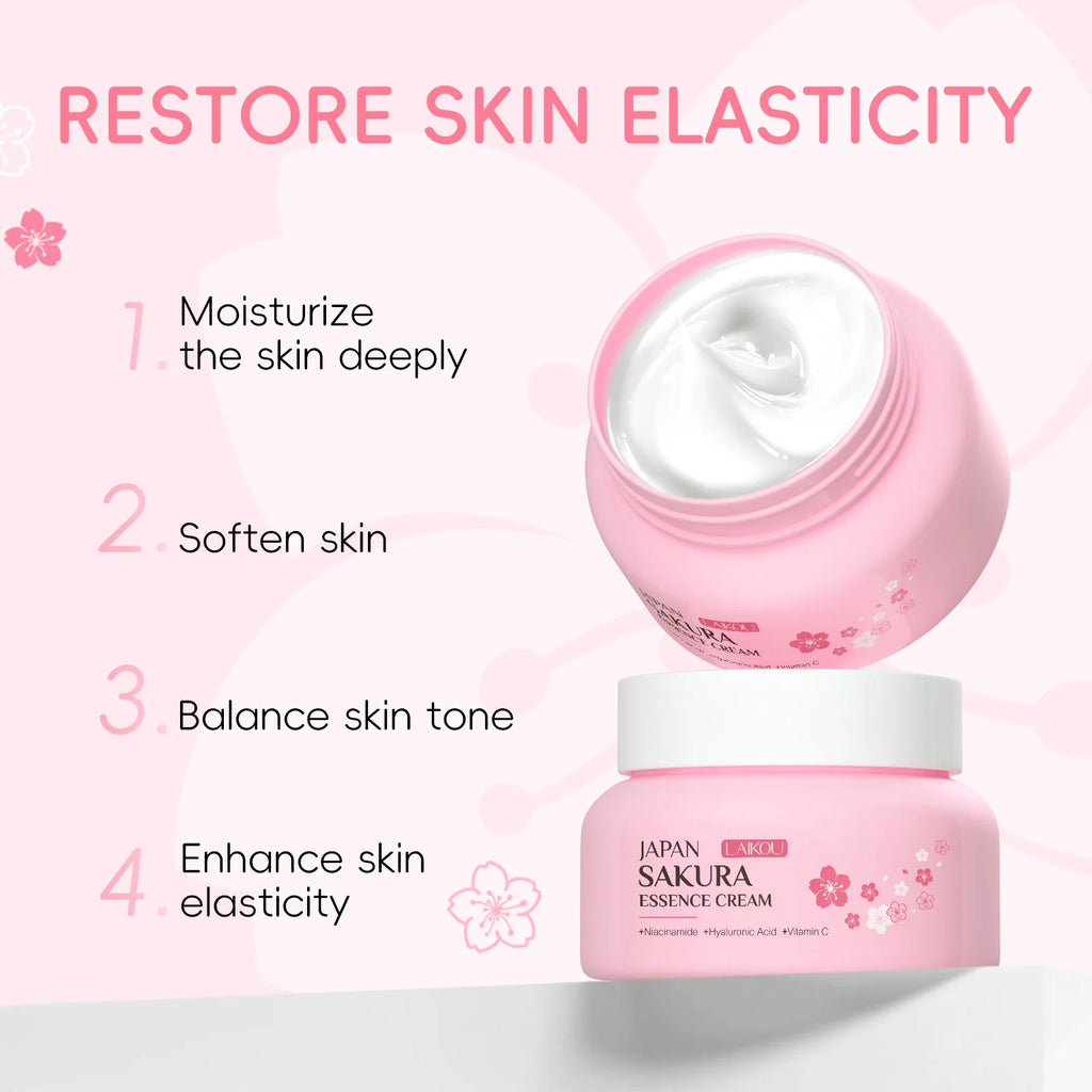 LAIKOU Sakura Essence Face Cream 60g - Moisturizing Repair Hydrating Cream, Gentle Nourishing Non-Greasy Lotion for Dry Skin Oasis Select