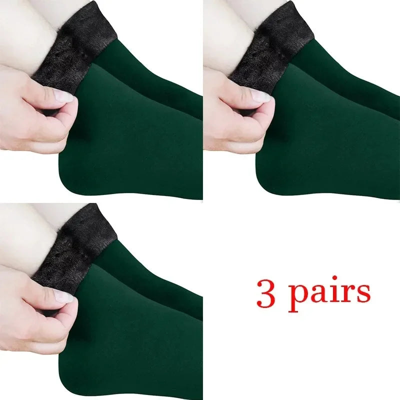 Women Winter Socks Hermal Cashmere Wool Socks Warm Thicken Thermal Snow Boots Floor Socks Oasis Select green 3