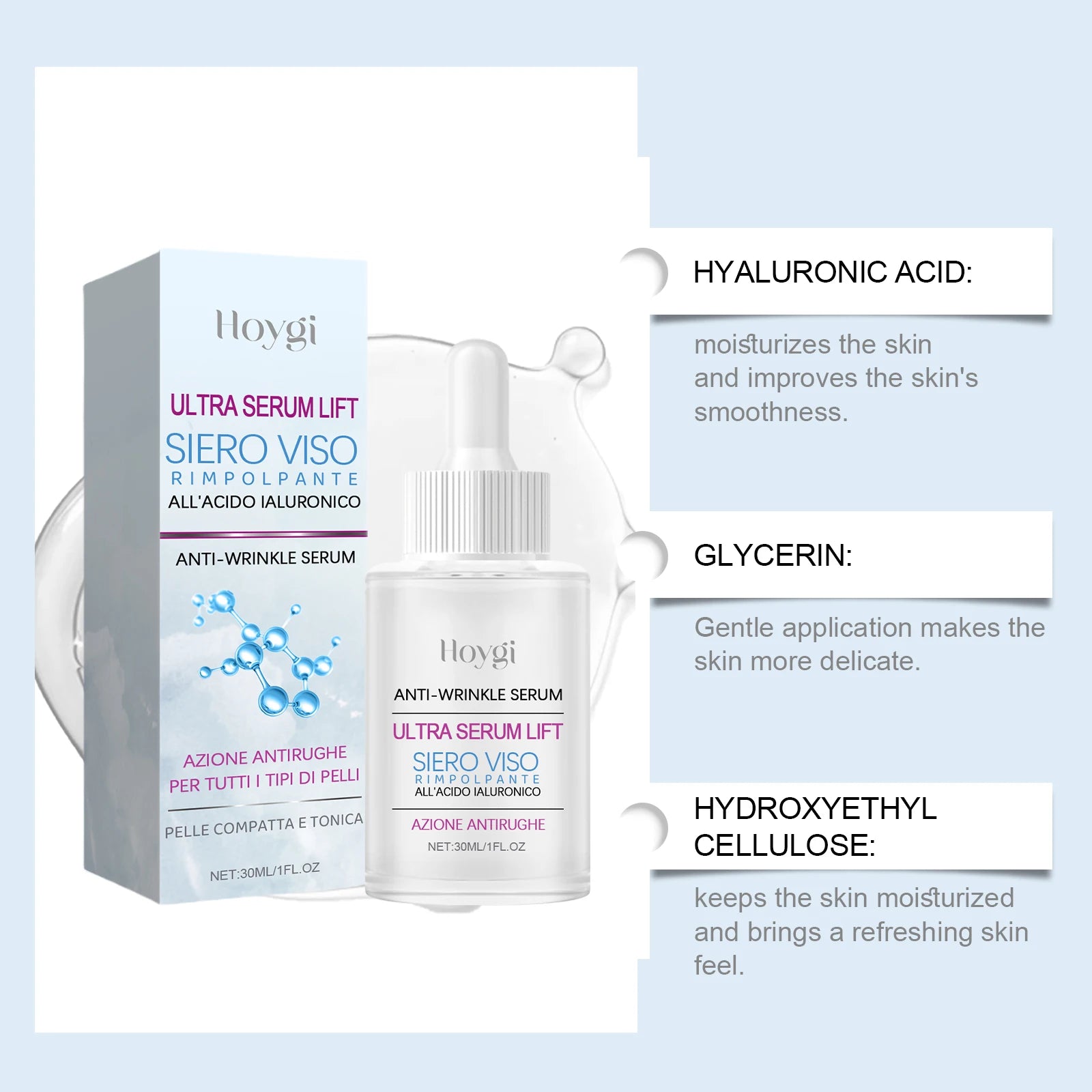 Hyaluronic Acid Firming Essence, Deep Hydrating & Moisturizing, Nourishing Facial Skin, Daily Skincare Serum Oasis Select