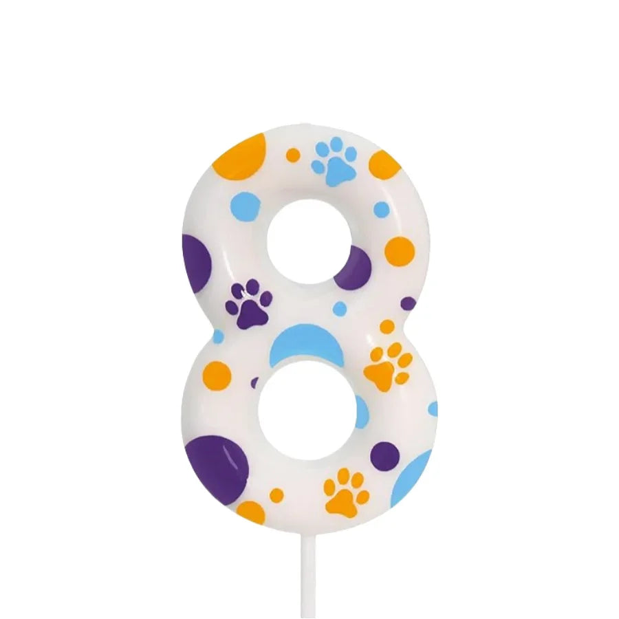 Birthday Candles Blue Dog Paw Themed Print Birthday Party Supplies Paw Cake Topper Decorations Birthday Oasis Select 8