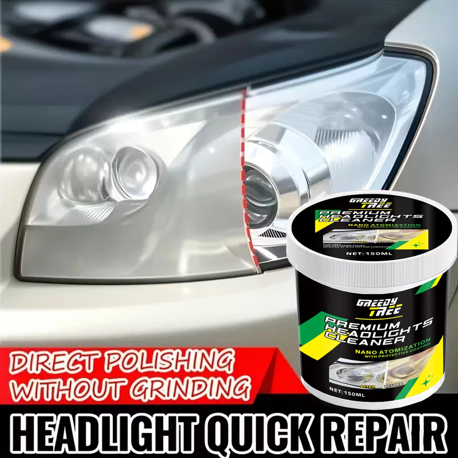 Car Headlight Restoration Kit – Polish & Remove Oxidation