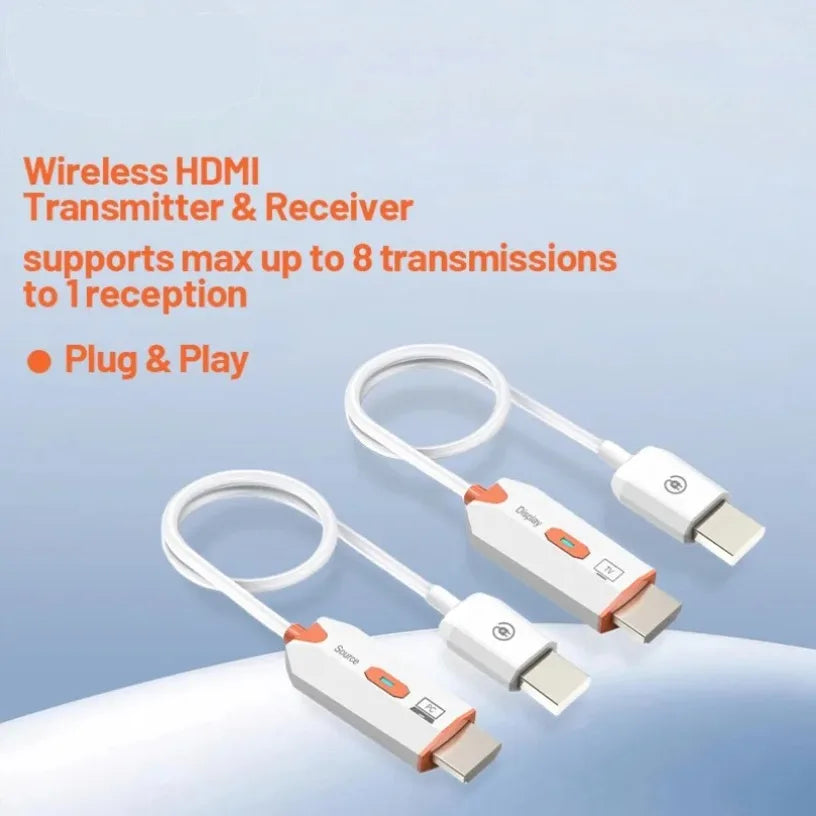 1080P@60Hz Wireless HDMI-Compatible Transmitter Receiver Extender for Video Conference Home Theater Education Training Gaming Oasis Select
