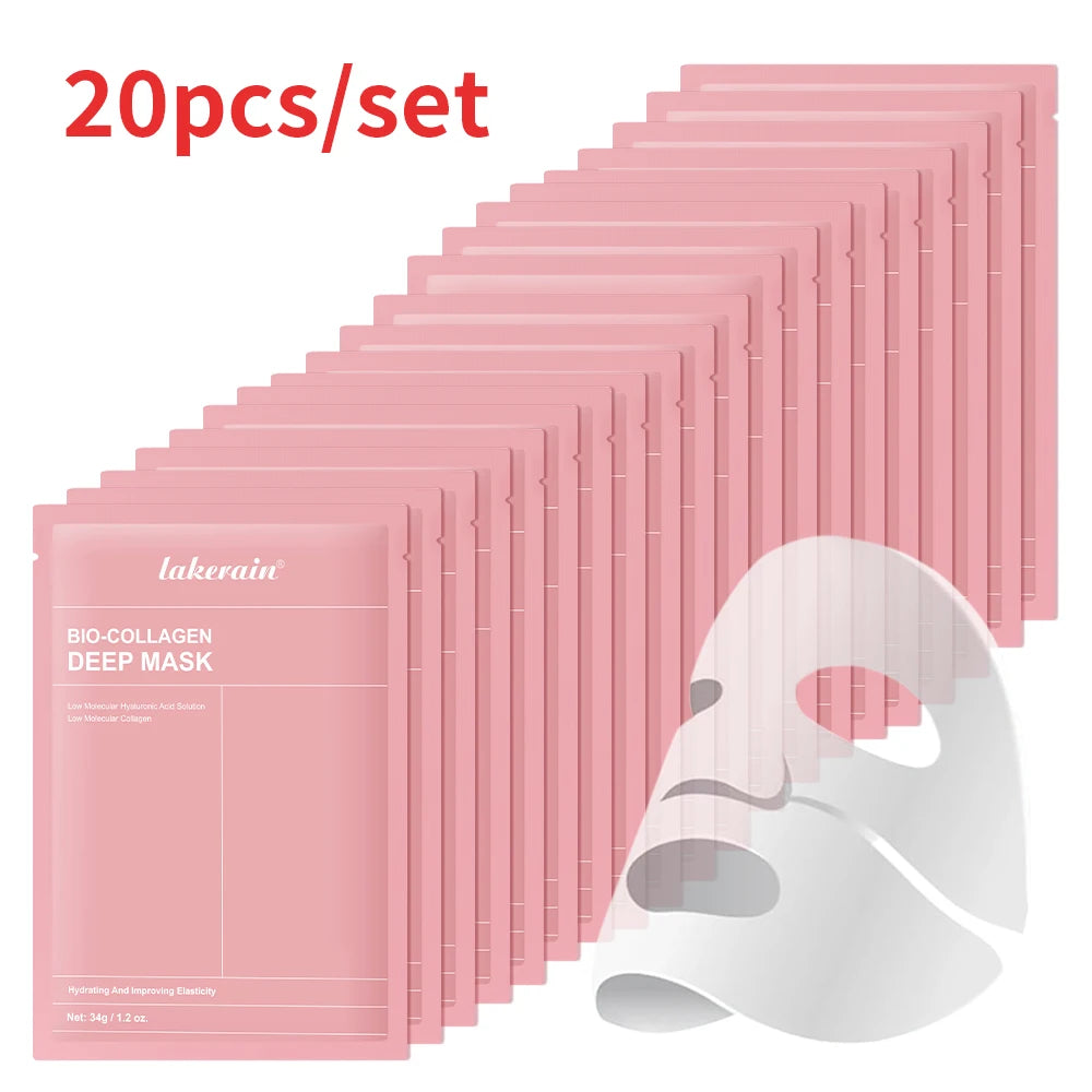 Bio-Collagen Deep Face Mask Shrink Pores Deep Hydrating Overnight Mask Moisturizing Refreshing Brightening Face Skin Care Oasis Select 20pcs