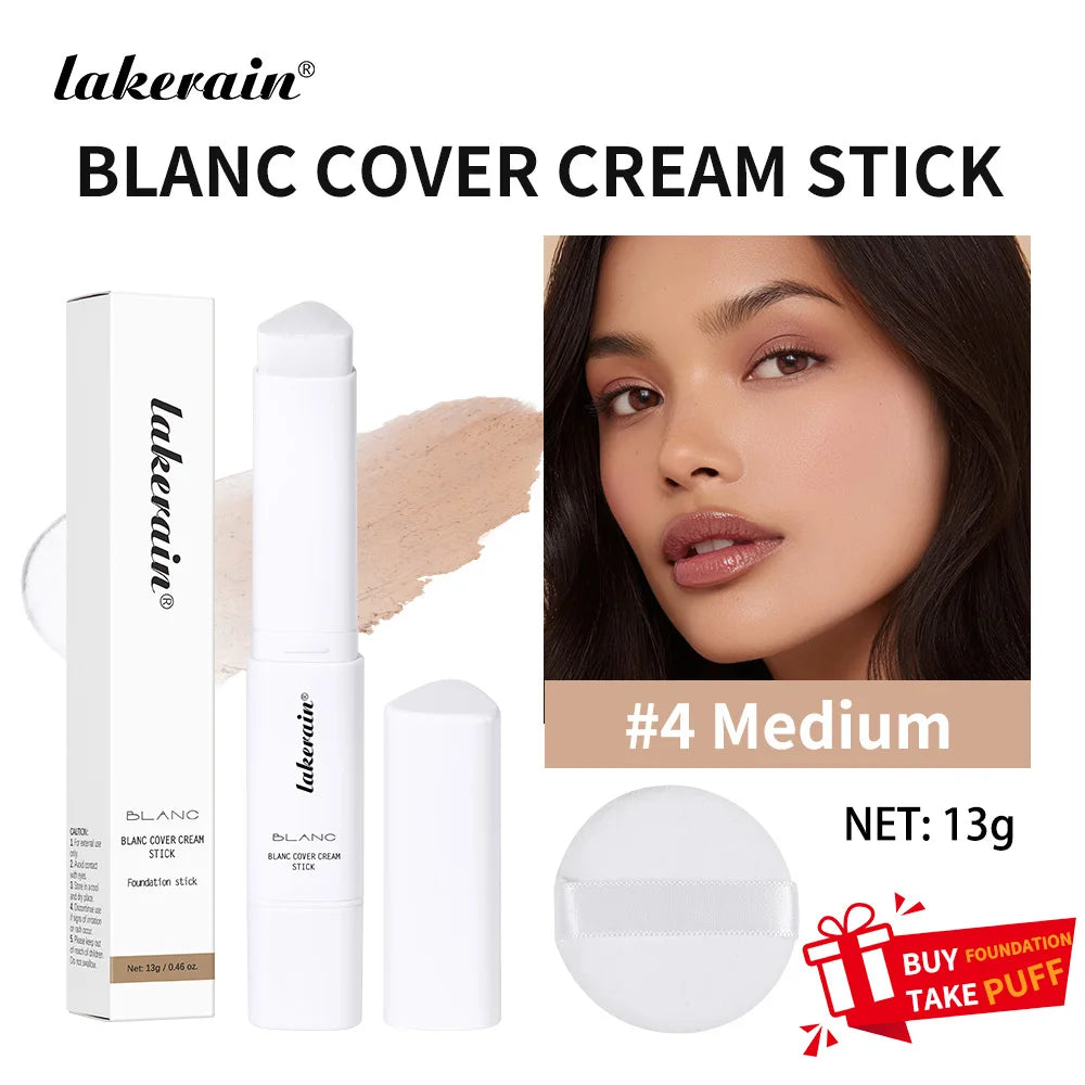 2-in-1 Color-Changing Foundation Stick Liquid Lightweight Moisturizing Brightening Foundation Color Changing For All Skin Types Oasis Select Color4with free puff