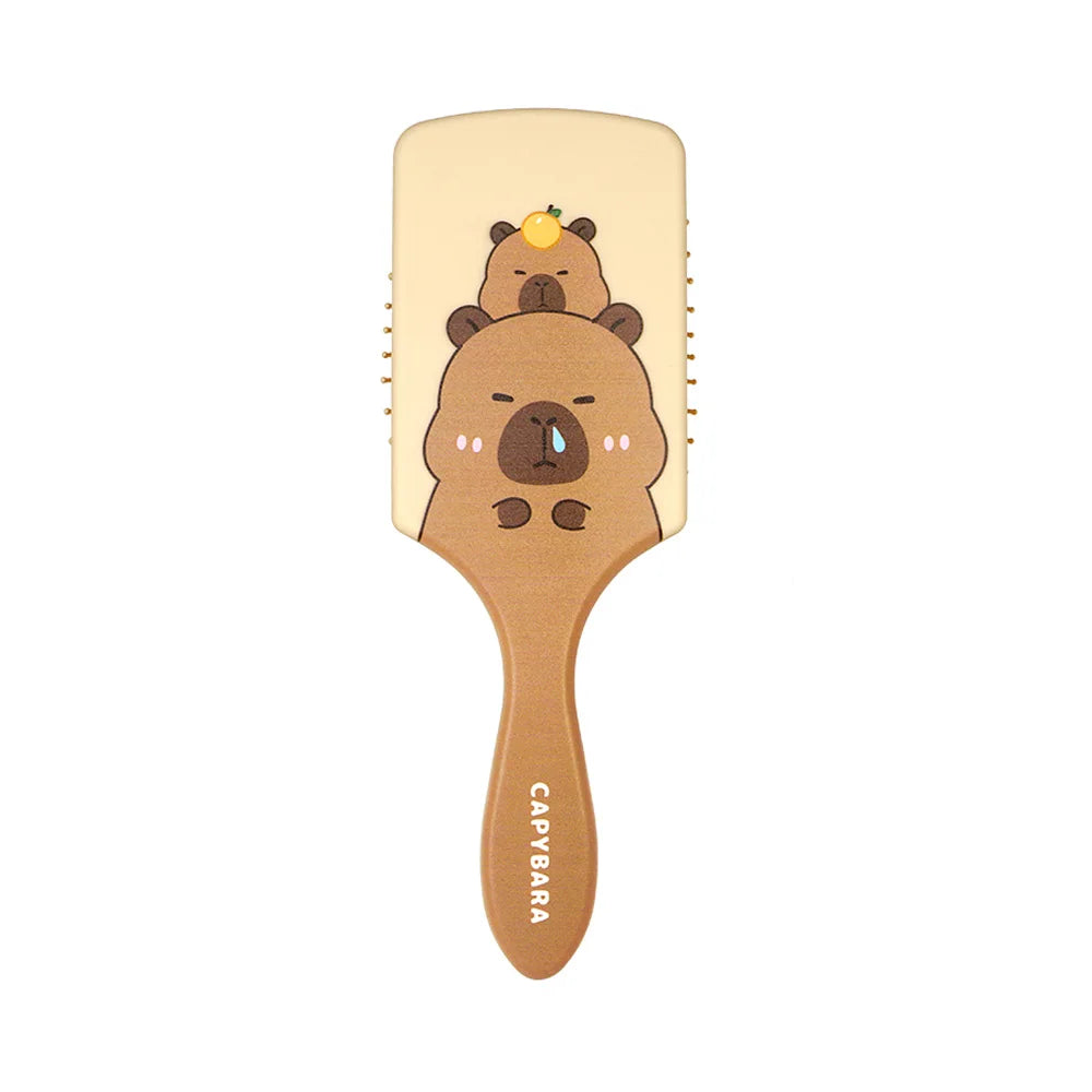 Cute Cartoon Capybara Air Cushion Hair Brush - Happy Balloons & Stars Design, Portable Daily Hair Care Comb Oasis Select UV3887-10-B-02