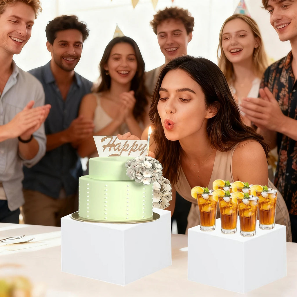 3pcs/4pcs acrylic white/transparent cake dessert display stand stackable cake display box suitable for weddings and birthdays Oasis Select