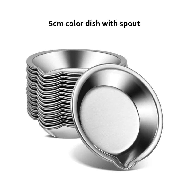 10Pcs Makeup Palette Stainless Steel Small Round Paint Tray Artist Watercolours Paint Mixing Palette Tray For Artist Oasis Select A2