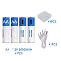 Rechargeable AAA Li-ion Batteries (4-Pack) Ultra-Long Battery Life, Ideal for Rechargeable Devices Includes Charging Cable Oasis Select 4 AA 5000MAH 1cable