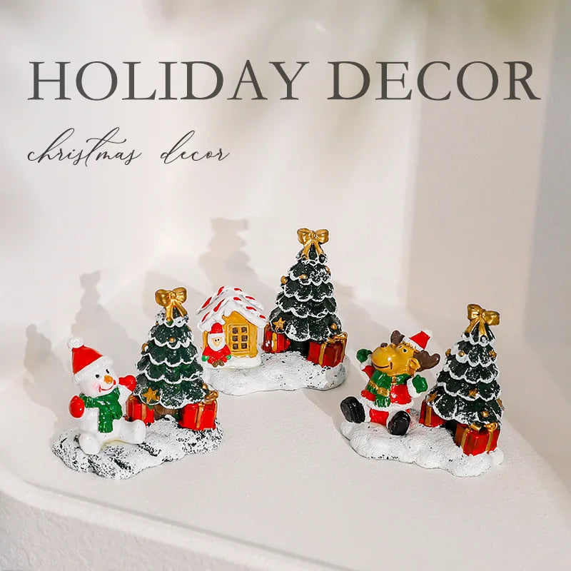 New Christmas Decorations Resin Small House Micro Landscape Resin House Small Ornaments Wholesale Oasis Select