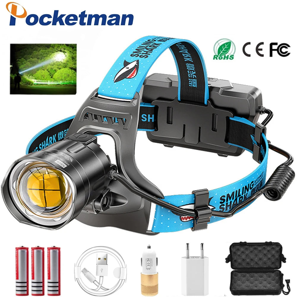 POCKETMAN XHP100 LED Headlamp USB Rechargeable Waterproof