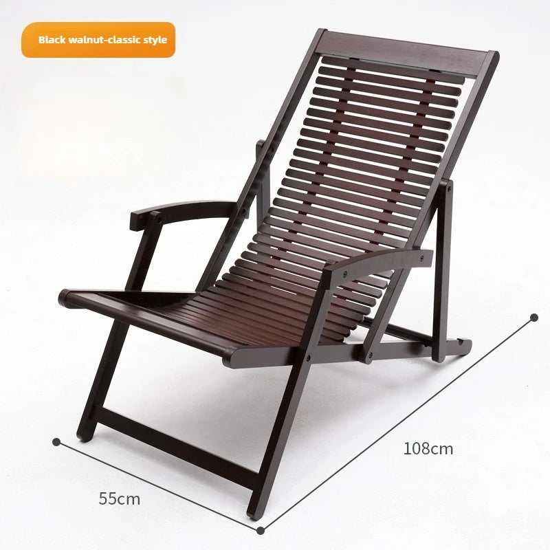 Foldable free chair patio stool rocking recliner folding summer lunch break bench balcony lazy leisure bench Oasis Select Blue