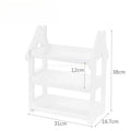 Small House Style 2/3 Layer Kitchen Spice Rack Organizer Plastic Condiment Bottle Shelf for Counter/Bathroom/Desktop Oasis Select 3 Tiers White